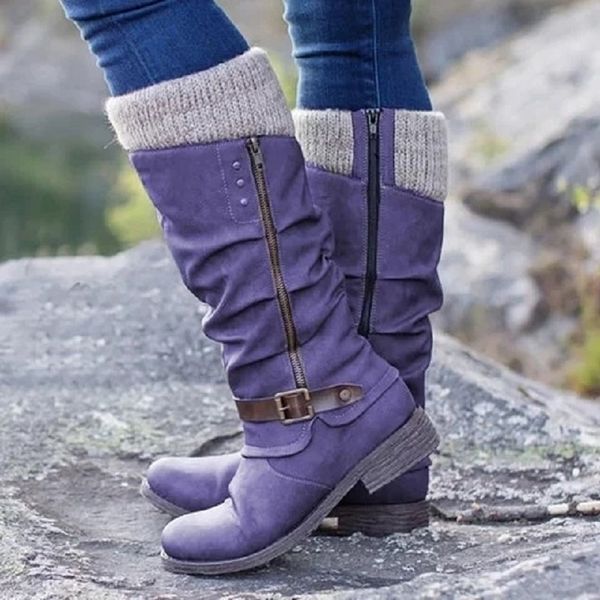 winter women snow boots pu leather low heels platform knee high boots vintage buckle strap punk western ladies shoes botas mujer, Black
winter women snow boots pu leather low heels platform knee high boots vintage buckle strap punk western ladies shoes botas mujer, Black