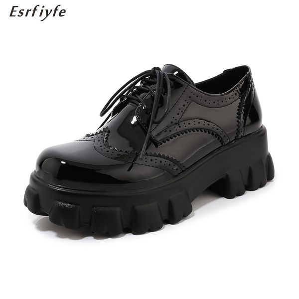 esrfiyfe new vintage patent leather lace up women pumps platforms round toe high heels loafers shoes woman party office shoes, Black
esrfiyfe new vintage patent leather lace up women pumps platforms round toe high heels loafers shoes woman party office shoes, Black