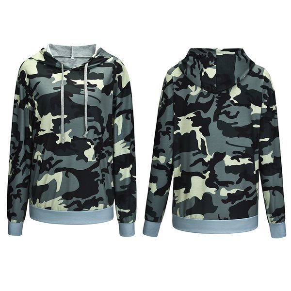 Women Camo Hoodie Camouflage Hooded Splicing Sweatshirt S-2XL 3 Camo Patterns NEW Femal Clothing