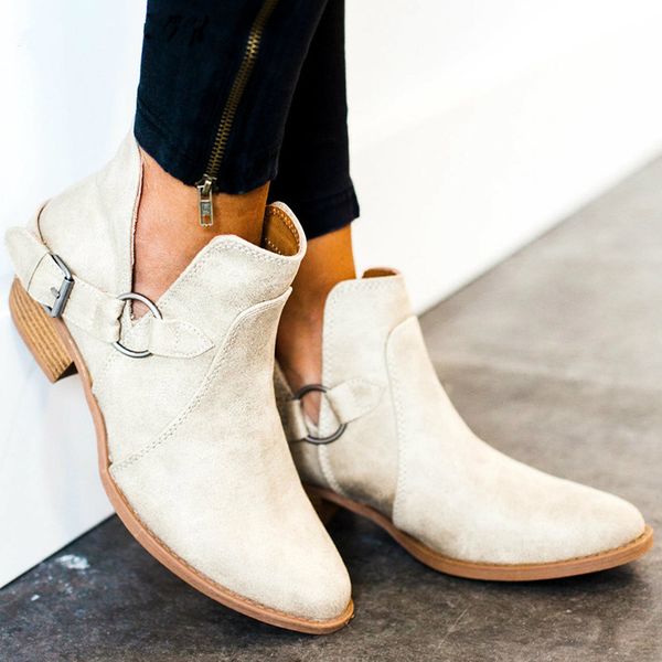women boots 2018 autumn fashion buckle women boots casual flock shoes med heel platform ankle big size 35-43, Black
women boots 2018 autumn fashion buckle women boots casual flock shoes med heel platform ankle big size 35-43, Black