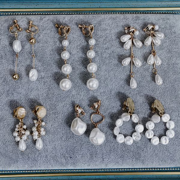 statement clip on earrings baroque pearls irregular imitation pearls clip earrings without piercing for women lady party wedding, Silver
statement clip on earrings baroque pearls irregular imitation pearls clip earrings without piercing for women lady party wedding, Silver