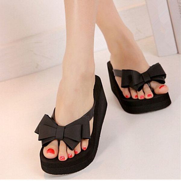 2015 new fashion summer women platform high heel flip flops beach sandals bowknot slippers women shoes size6.0-7.5 for choice, Black
2015 new fashion summer women platform high heel flip flops beach sandals bowknot slippers women shoes size6.0-7.5 for choice, Black