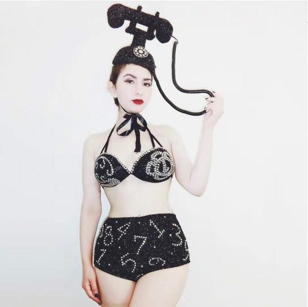 nightclub women gogo dancer lead dancers outfit rhinestone number pattern bra short telephone headdress bar ds costumes set, Black;red
nightclub women gogo dancer lead dancers outfit rhinestone number pattern bra short telephone headdress bar ds costumes set, Black;red