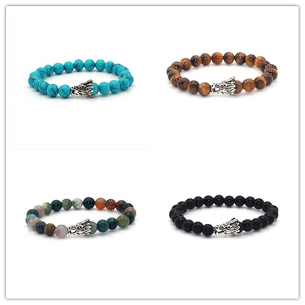 fyjs unique silver plated chinese dragon head connect 8 mm black agates round beads bracelet blue turquoises stone jewelry, Golden;silver
fyjs unique silver plated chinese dragon head connect 8 mm black agates round beads bracelet blue turquoises stone jewelry, Golden;silver
