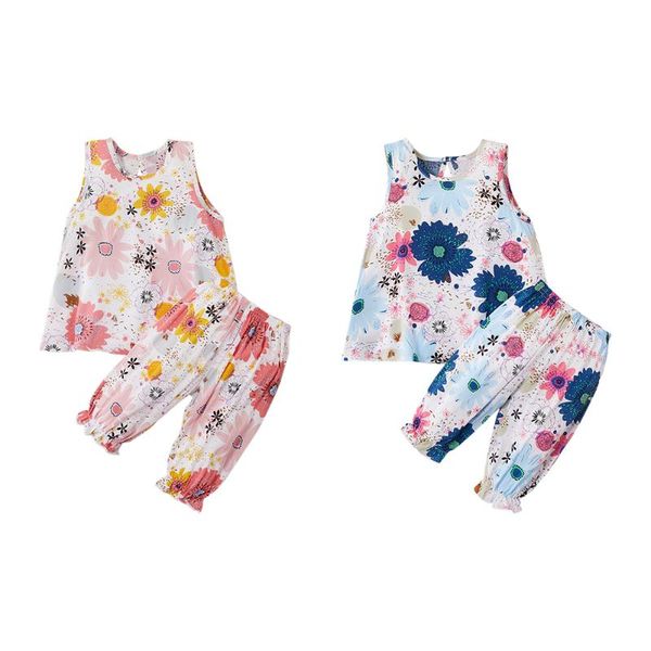 summer kids girls цветочные печати одежда без рукавов футболки брюки костюмы set, White
summer kids girls цветочные печати одежда без рукавов футболки брюки костюмы set, White