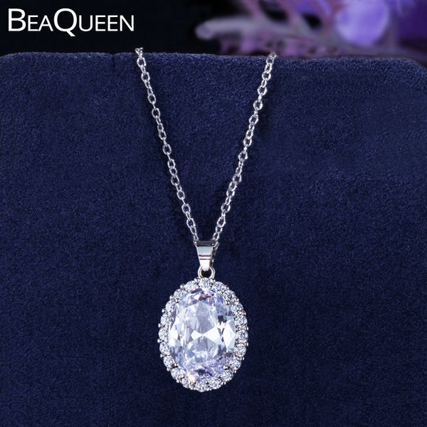 beaqueen brilliant big oval round cubic zirconia stone adjustable statement necklaces pendants for women fashion jewelry n014, Silver
beaqueen brilliant big oval round cubic zirconia stone adjustable statement necklaces pendants for women fashion jewelry n014, Silver