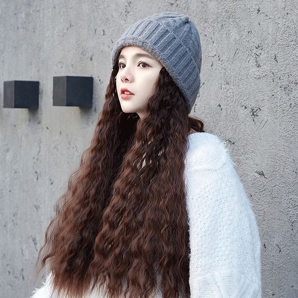 knitted hat with wig removable woolly roll long curly hair internet celebrity wigs outdoor wear in autumn and winter, Black
knitted hat with wig removable woolly roll long curly hair internet celebrity wigs outdoor wear in autumn and winter, Black