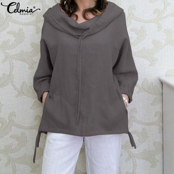 2019 celmia women hoodies sweatshirts autumn drawstring casual loose long sleeve pockes solid hooded linen shirts plus size, Black
2019 celmia women hoodies sweatshirts autumn drawstring casual loose long sleeve pockes solid hooded linen shirts plus size, Black