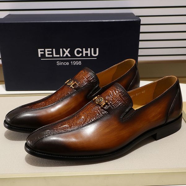 felix chu men's brown dress shoes loafer hand-painted bicycle toe genuine leather black slip on man shoes for wedding party
felix chu men's brown dress shoes loafer hand-painted bicycle toe genuine leather black slip on man shoes for wedding party
