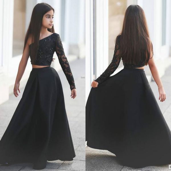 said mhamad two piece black girls pageant dresses one shoulder long sleeves beaded flower girl dresses for wedding kids birthday gown 2018, White;red
said mhamad two piece black girls pageant dresses one shoulder long sleeves beaded flower girl dresses for wedding kids birthday gown 2018, White;red