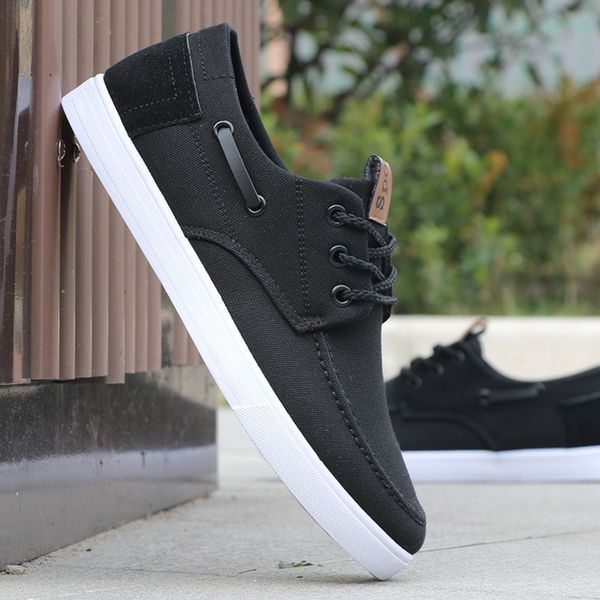2019 summer men shoes lace-up comfortable breathable canvas casual shoes men sneakers wear resistant flat shoes man, Black
2019 summer men shoes lace-up comfortable breathable canvas casual shoes men sneakers wear resistant flat shoes man, Black