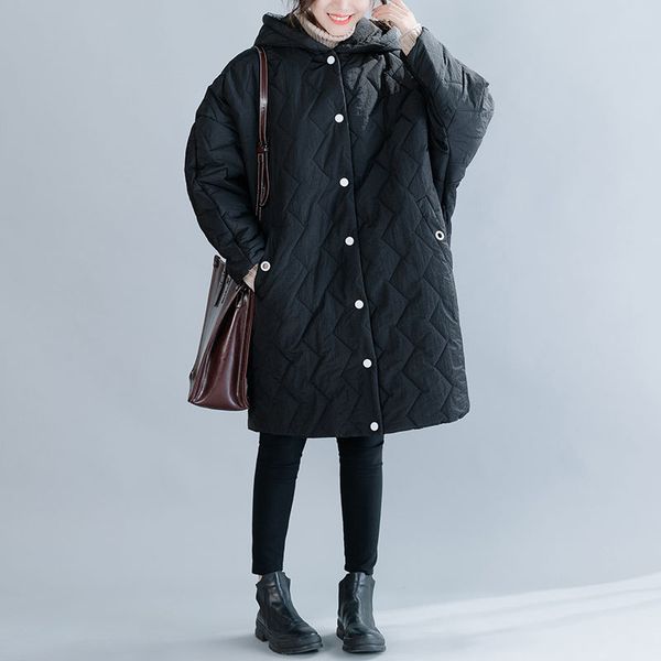 johnature autumn winter loose casual fashion all-match hooded thick jacket 2019 new simple comfortable plus size women long coat, Black
johnature autumn winter loose casual fashion all-match hooded thick jacket 2019 new simple comfortable plus size women long coat, Black