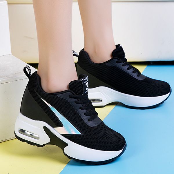 fashion air mesh height increased casual shoes woman breathable lace up platform sneakers hide heels women wedge sneakers, Black;white
fashion air mesh height increased casual shoes woman breathable lace up platform sneakers hide heels women wedge sneakers, Black;white