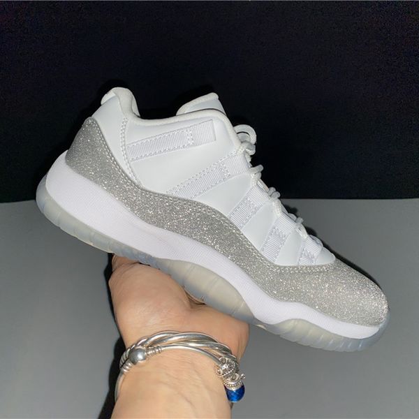 air 11 low metallic silver ah0715-100 11s xi white women men basketball sports shoes sneakers trainers with original box, Black;white
air 11 low metallic silver ah0715-100 11s xi white women men basketball sports shoes sneakers trainers with original box, Black;white