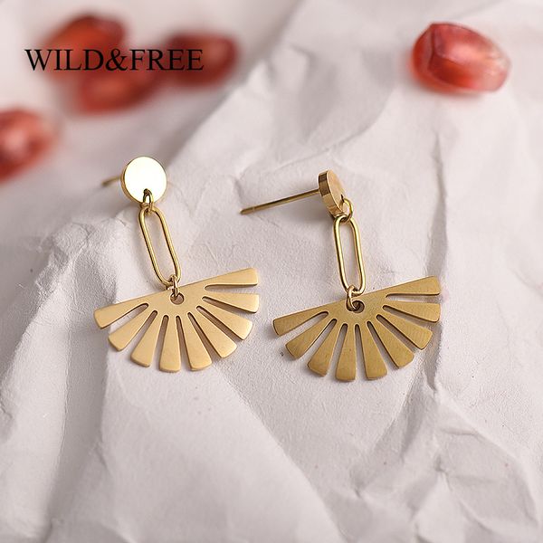 wild&stainless steel geometric dangle earrings for women gold hollow out sector leaf bohemian earrings jewelry, Silver
wild&stainless steel geometric dangle earrings for women gold hollow out sector leaf bohemian earrings jewelry, Silver