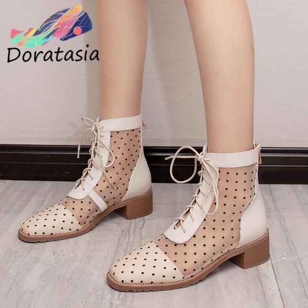 doratasia leisure women polka dot square heel lace up shoes square heel round toe casual boots women boots, Black
doratasia leisure women polka dot square heel lace up shoes square heel round toe casual boots women boots, Black