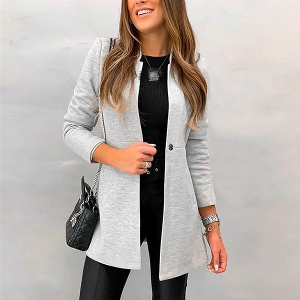 realshe blazer femme stand collar long sleeve buttons solid women blazer spring autumn elegant casual ladies blazers and jackets, White;black
realshe blazer femme stand collar long sleeve buttons solid women blazer spring autumn elegant casual ladies blazers and jackets, White;black