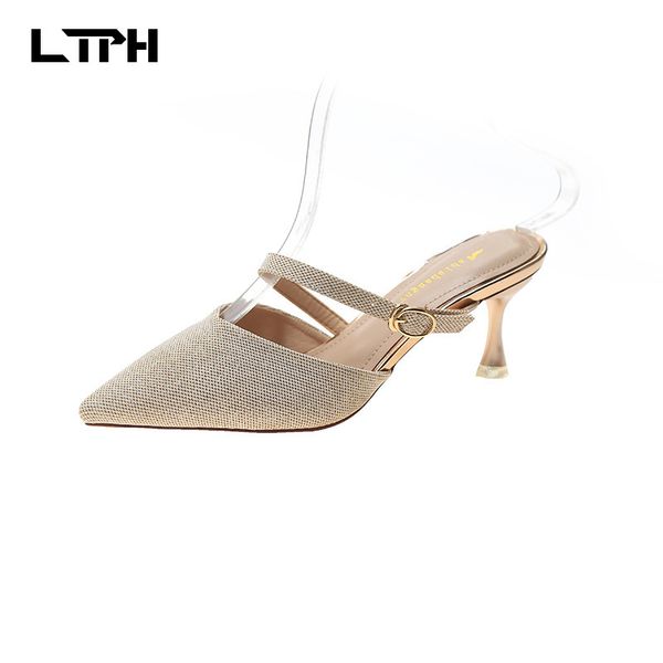 020 summer new style pointed bag high heels female half trawl red student wild sandals womens shoes wedding, Black
020 summer new style pointed bag high heels female half trawl red student wild sandals womens shoes wedding, Black