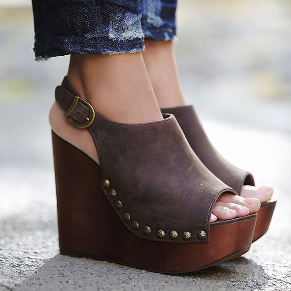 super high wedges peep toe rome gladiator women sandals back strap metal decoration boho shoes rivet plus size buckle sandals, Black
super high wedges peep toe rome gladiator women sandals back strap metal decoration boho shoes rivet plus size buckle sandals, Black