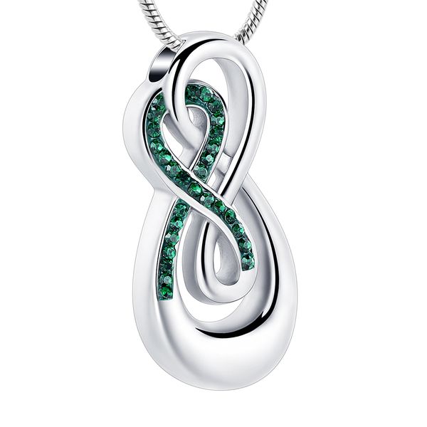 ijd10010 green crystals cremation necklace women gift infinity urn ashes holder keepsake jewelry with funnel & gift box, Silver
ijd10010 green crystals cremation necklace women gift infinity urn ashes holder keepsake jewelry with funnel & gift box, Silver