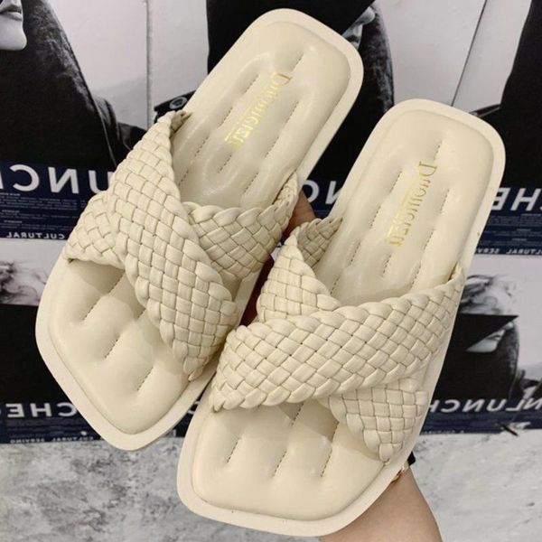 slippers woven leather women green beige soft flat heel shoes woman outdoor vacation beach sandals mujer, Black
slippers woven leather women green beige soft flat heel shoes woman outdoor vacation beach sandals mujer, Black
