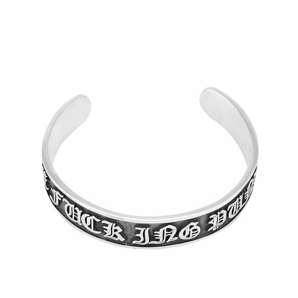 925 sterling silver bracelet fashion retro personality simple open gothic letter bracelet male hipster accessories gift 2020 new, Black
925 sterling silver bracelet fashion retro personality simple open gothic letter bracelet male hipster accessories gift 2020 new, Black