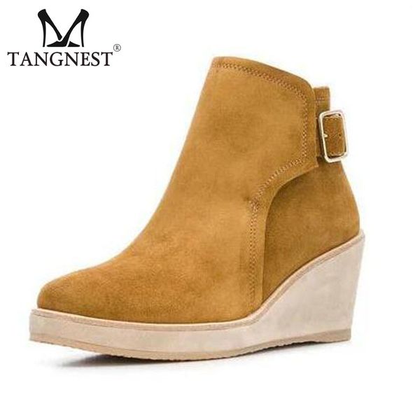 tangnest women short wedge boots 2018 winter buckle flock platform high heels booties fashion increase party shoes xwx7167, Black
tangnest women short wedge boots 2018 winter buckle flock platform high heels booties fashion increase party shoes xwx7167, Black