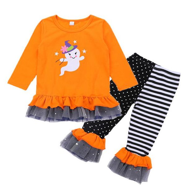 kids girl halloween clothing orange long sleeve ghost printed striped mesh flares pants kids halloween designer clothes girls costume, White
kids girl halloween clothing orange long sleeve ghost printed striped mesh flares pants kids halloween designer clothes girls costume, White