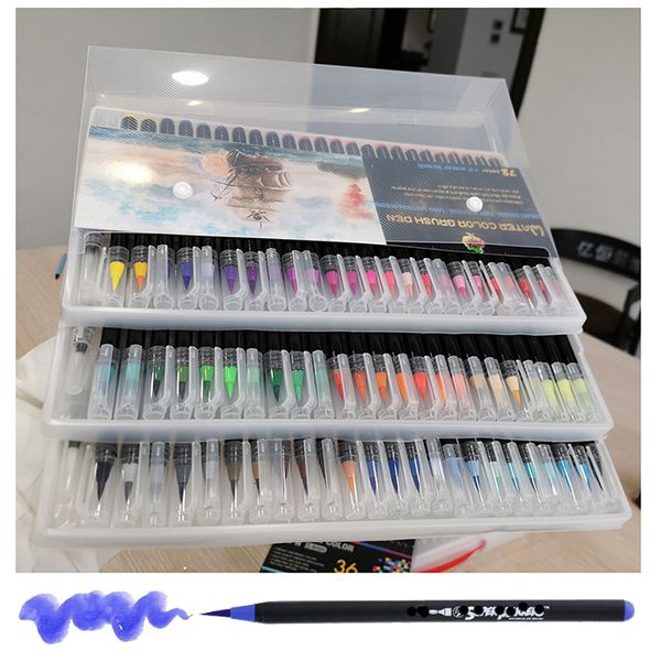 72 Colors Marker Set For Painting Draw Watercolor Brush Pens