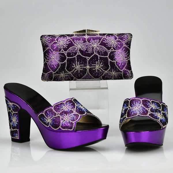 purple color matching shoe and bag set decorated with rhinestone african shoe and bag set for party in women italian ladies shoe, Black
purple color matching shoe and bag set decorated with rhinestone african shoe and bag set for party in women italian ladies shoe, Black
