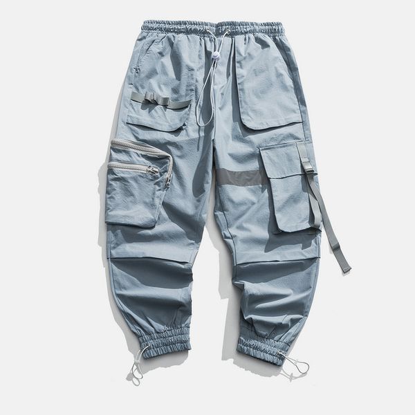 men's pants streetwear cargo hip hop casual multi-pocket ribbons fashion loose trousers men, Black
men's pants streetwear cargo hip hop casual multi-pocket ribbons fashion loose trousers men, Black
