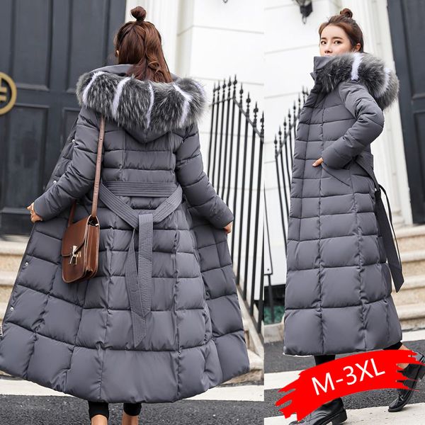 cotton solid full pockets zippers female long coat 2019 new slim parka padded winter thick warm windbreaker, Black
cotton solid full pockets zippers female long coat 2019 new slim parka padded winter thick warm windbreaker, Black