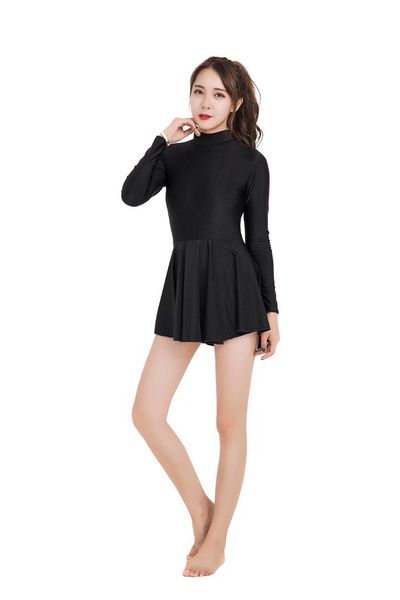 women ballet dance leotard with skirt one piece dress black long sleeve bodysuit turtle collar gymnastics leotards, Black;red
women ballet dance leotard with skirt one piece dress black long sleeve bodysuit turtle collar gymnastics leotards, Black;red