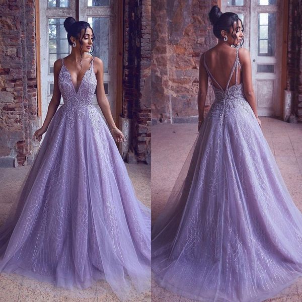 2020 light purple evening dresses deep v neck a line lace beads backless prom dress party wear custom made arabic robes de soirée, Black
2020 light purple evening dresses deep v neck a line lace beads backless prom dress party wear custom made arabic robes de soirée, Black