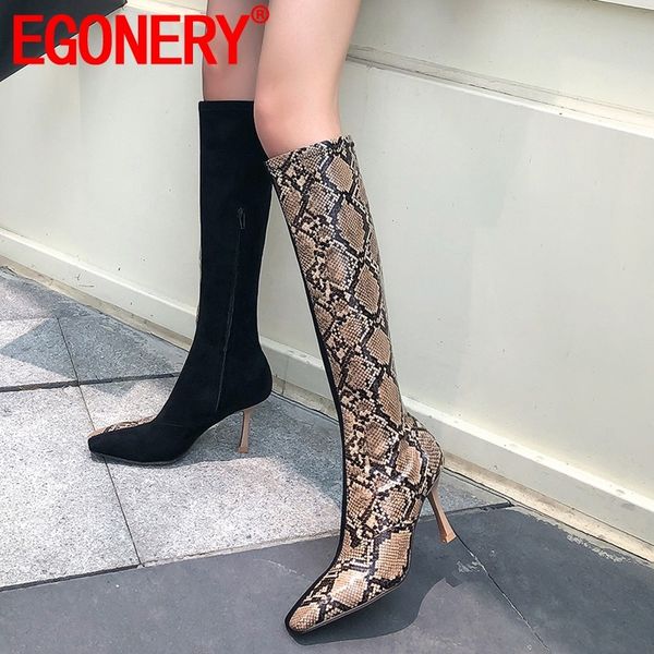 egonery woman shoes 2019 autumn new fashion square toe mixed colors knee high boots outside super high heels zipper shoes, Black
egonery woman shoes 2019 autumn new fashion square toe mixed colors knee high boots outside super high heels zipper shoes, Black