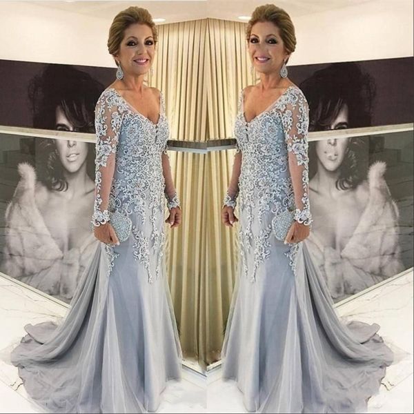 new arrival mermaid plus size mother of the bride dresses v neck long sleeves lace appliques tulle beads sweep train party evening gowns, Black;red
new arrival mermaid plus size mother of the bride dresses v neck long sleeves lace appliques tulle beads sweep train party evening gowns, Black;red