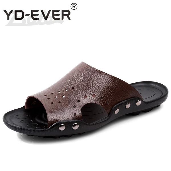yd-ever large size 35-47 genuine leather summer men slippers fashion rubber sole non-slip casual shoes men flat shoes, Black
yd-ever large size 35-47 genuine leather summer men slippers fashion rubber sole non-slip casual shoes men flat shoes, Black
