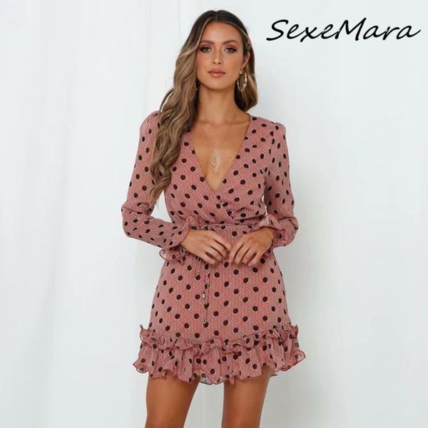 2020 autumn elegant deepv-neck women dress casual korean style dot ruffles mini dress, Black;gray
2020 autumn elegant deepv-neck women dress casual korean style dot ruffles mini dress, Black;gray