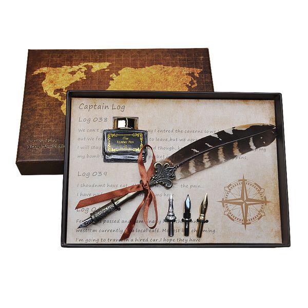 wholesale- 3 styles retro feather quill pen set harry potter quill pen with pen & 4 nib & ink box & gift box, Black;red
wholesale- 3 styles retro feather quill pen set harry potter quill pen with pen & 4 nib & ink box & gift box, Black;red