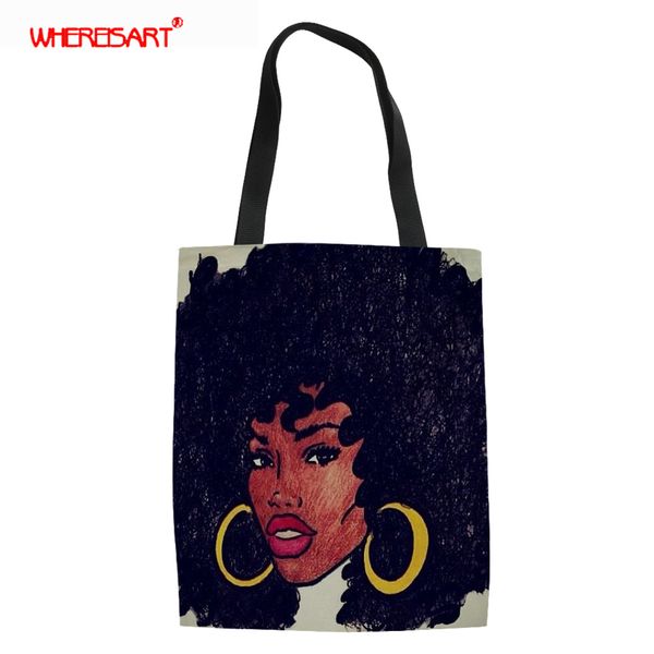 whereisart 2019 fashion women's tote bag african women prints canvas shopping bag black queen hair style girls shoulder bags
whereisart 2019 fashion women's tote bag african women prints canvas shopping bag black queen hair style girls shoulder bags