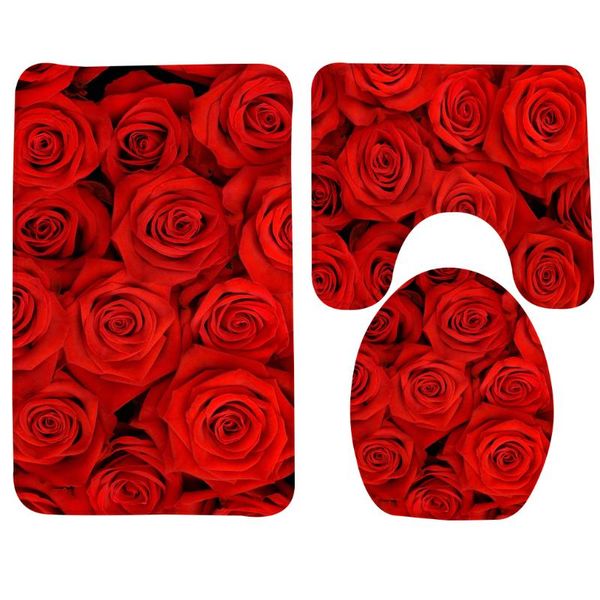 3pcs bath mat set red rose flowers bathroom rug bathroom anti slip shower mat and toilet sets
3pcs bath mat set red rose flowers bathroom rug bathroom anti slip shower mat and toilet sets