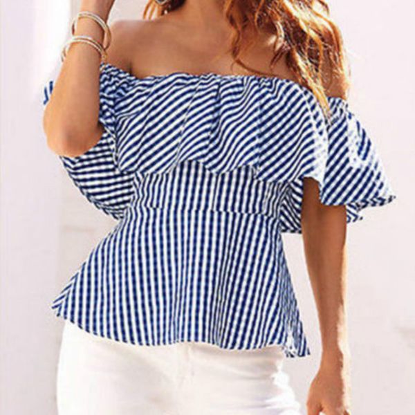 women ruffle blouses slash neck off shoulder short sleeve casual shirts party blusas shirt
women ruffle blouses slash neck off shoulder short sleeve casual shirts party blusas shirt