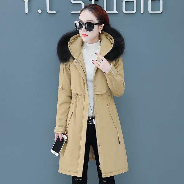 women print hooded down coat 2019 new winter splice fashion fur collar zipper pockets button slim thickening long outerwear, Black
women print hooded down coat 2019 new winter splice fashion fur collar zipper pockets button slim thickening long outerwear, Black
