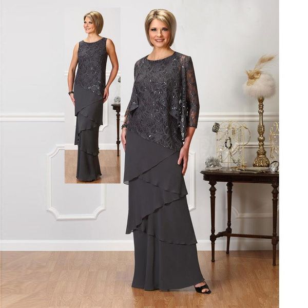 Gray Lace Mother Of The Bride Dresses With Long Sleeves Jackets Jewel Neck Sequined Evening Gowns Floor Length Wedding Guest Dress
Gray Lace Mother Of The Bride Dresses With Long Sleeves Jackets Jewel Neck Sequined Evening Gowns Floor Length Wedding Guest Dress