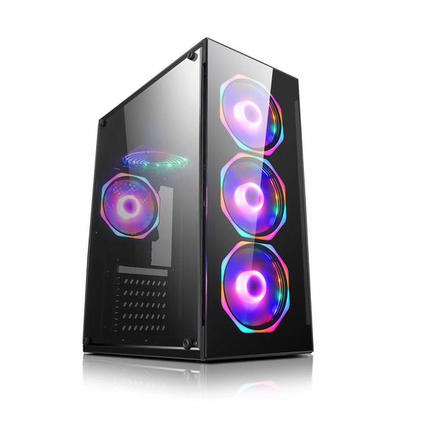 sny c01 glass computer case pc case gaming with rgb fans