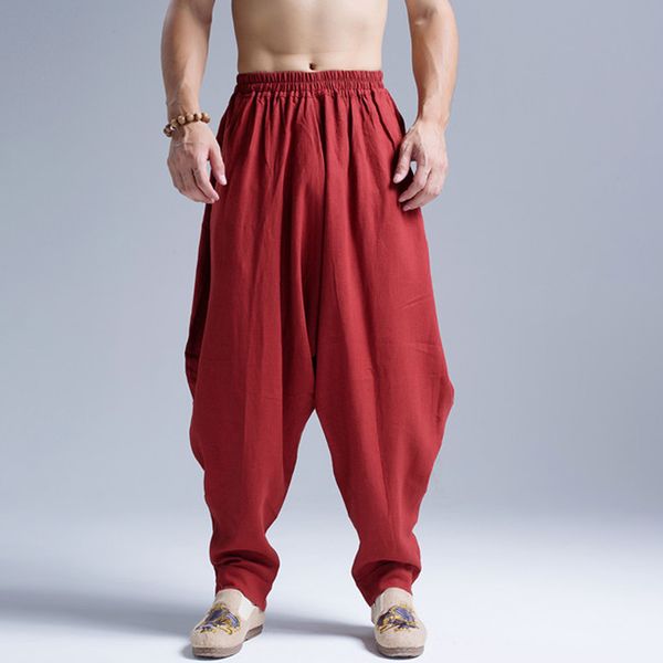 men's pants 2021 clothing winter linen elastic waist radish folk wind haren hanging trousers, Black
men's pants 2021 clothing winter linen elastic waist radish folk wind haren hanging trousers, Black