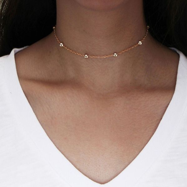 new simple design metal clavicle chain necklace temperament gold & sliver colors bead necklaces for women birthday gift, Silver
new simple design metal clavicle chain necklace temperament gold & sliver colors bead necklaces for women birthday gift, Silver