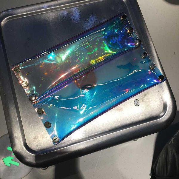 fashion laser women party day clutches purse rivet clear envelope bag cool girls evening bags for women