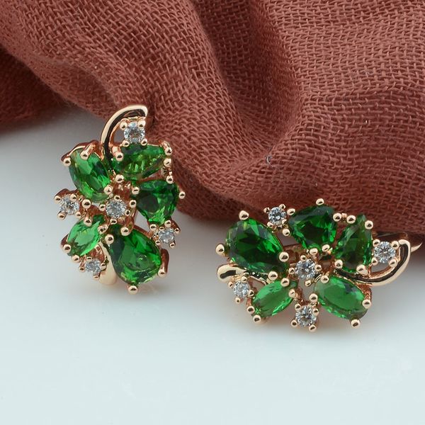fj 3 color luxury women 585 gold color earrings red/green/white cubic zirconia stone flowers shaped drop dangle earrings, Silver
fj 3 color luxury women 585 gold color earrings red/green/white cubic zirconia stone flowers shaped drop dangle earrings, Silver