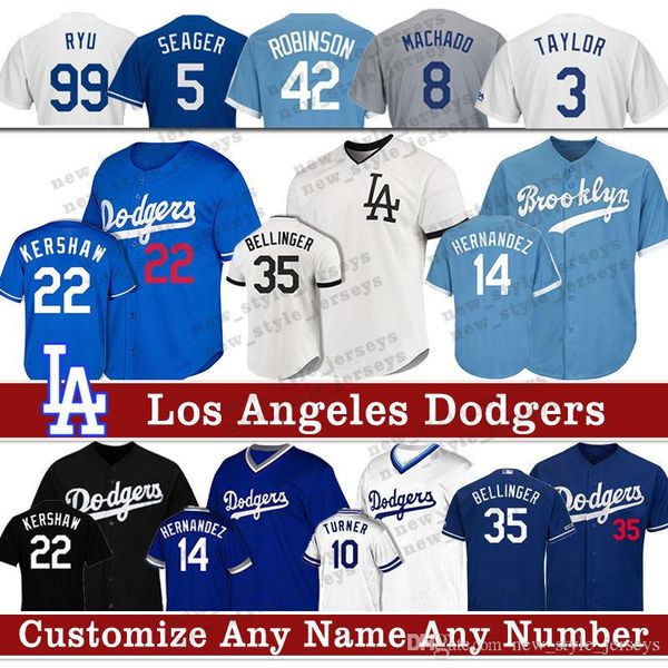 35 Cody Bellinger Custom Los Angeles Baseball Jerseys 22 Clayton Kershaw Dodgers jersey 14 Enrique Hernandez 99 Hyun-Jin Ryu 7 Julio Urias
35 Cody Bellinger Custom Los Angeles Baseball Jerseys 22 Clayton Kershaw Dodgers jersey 14 Enrique Hernandez 99 Hyun-Jin Ryu 7 Julio Urias
